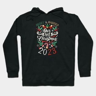 our first Christmas merry and married Hoodie